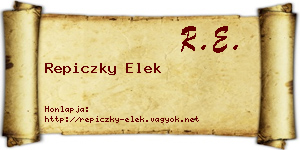 Repiczky Elek névjegykártya